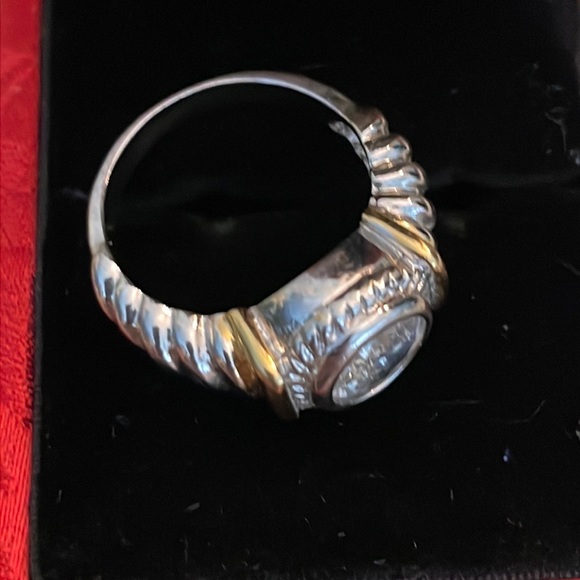 Silver & Gold CZ Ring - Picture 2 of 6